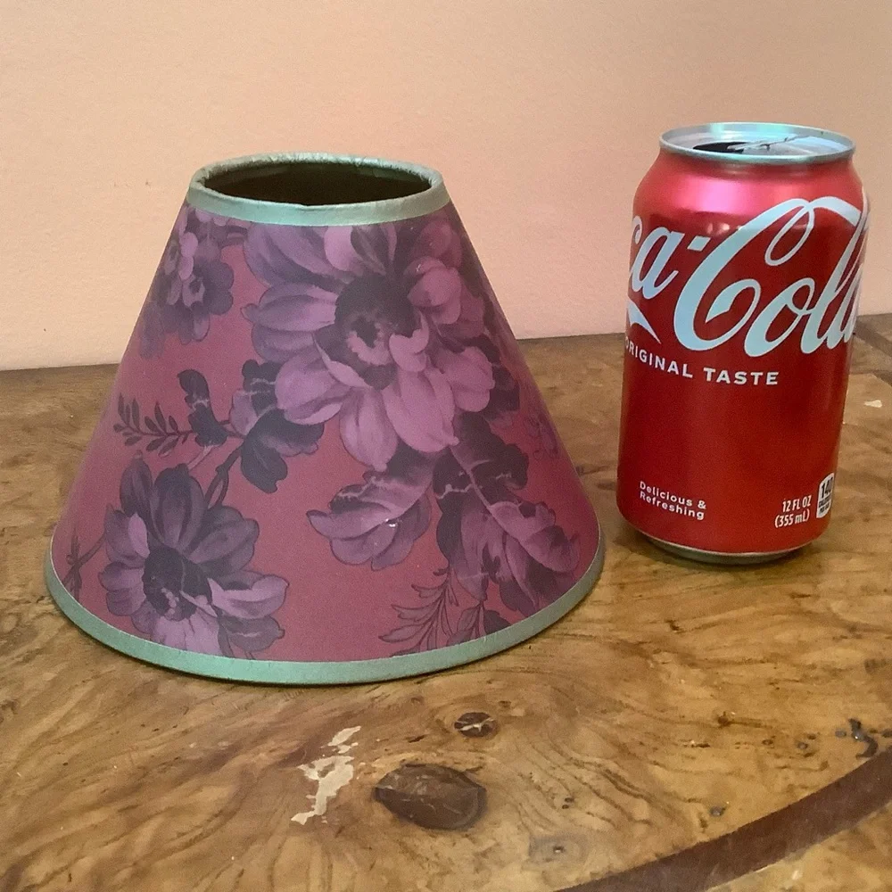 Laura Ashley Floral Small Clip-on Lampshades 4.75 High X 6.5 Bottom X 2.5 Read